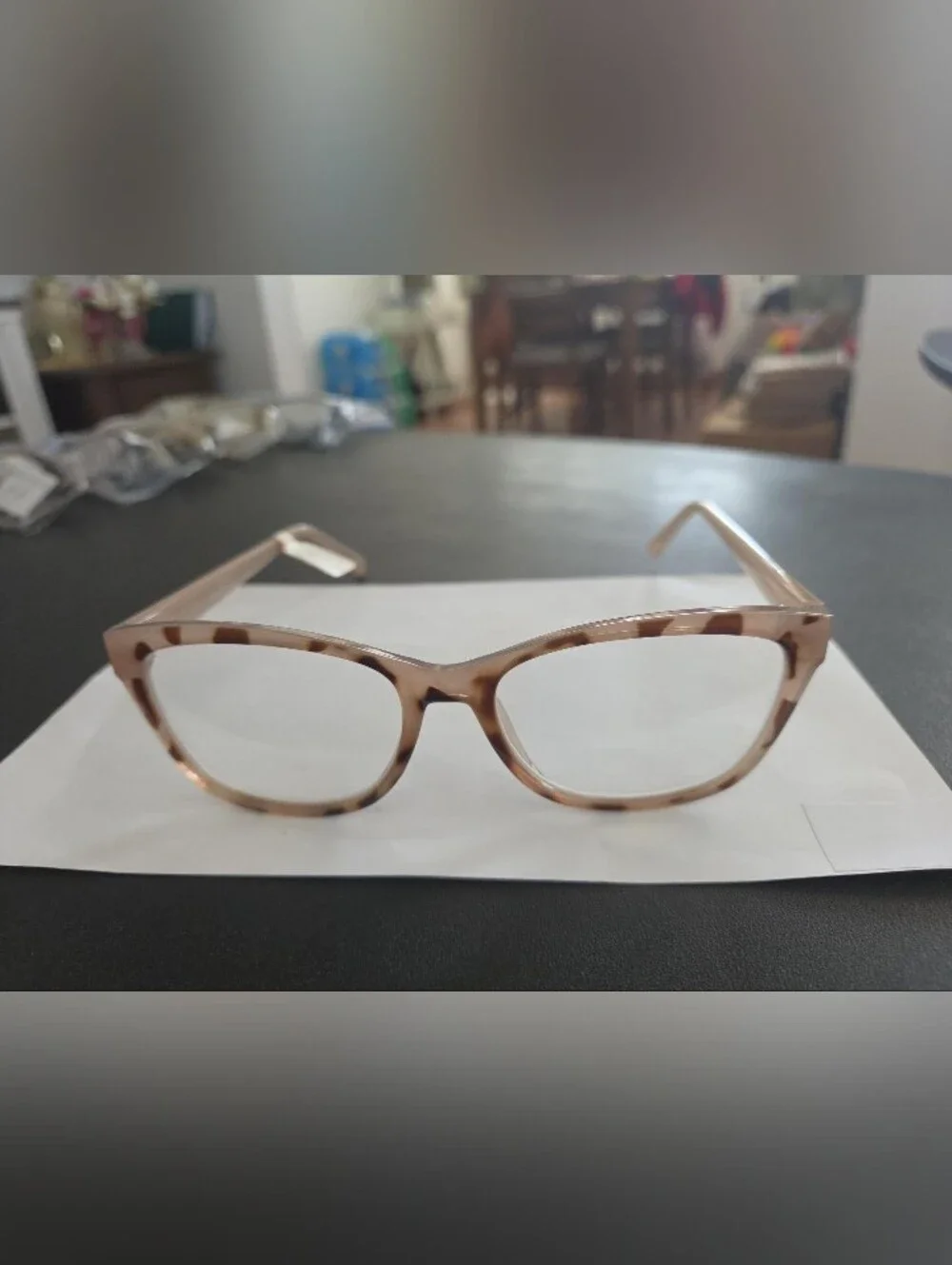LOFT Women’s Clear Lens Eyeglasses Blush Tortoise Cat Eye Fashion Frames